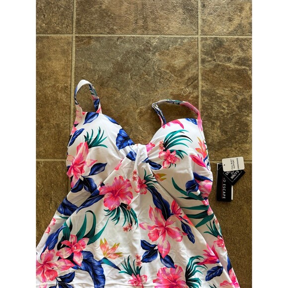 Island Escape Scorpio Underwire Tankini Top Dream On White Size 6 - Picture 4 of 9